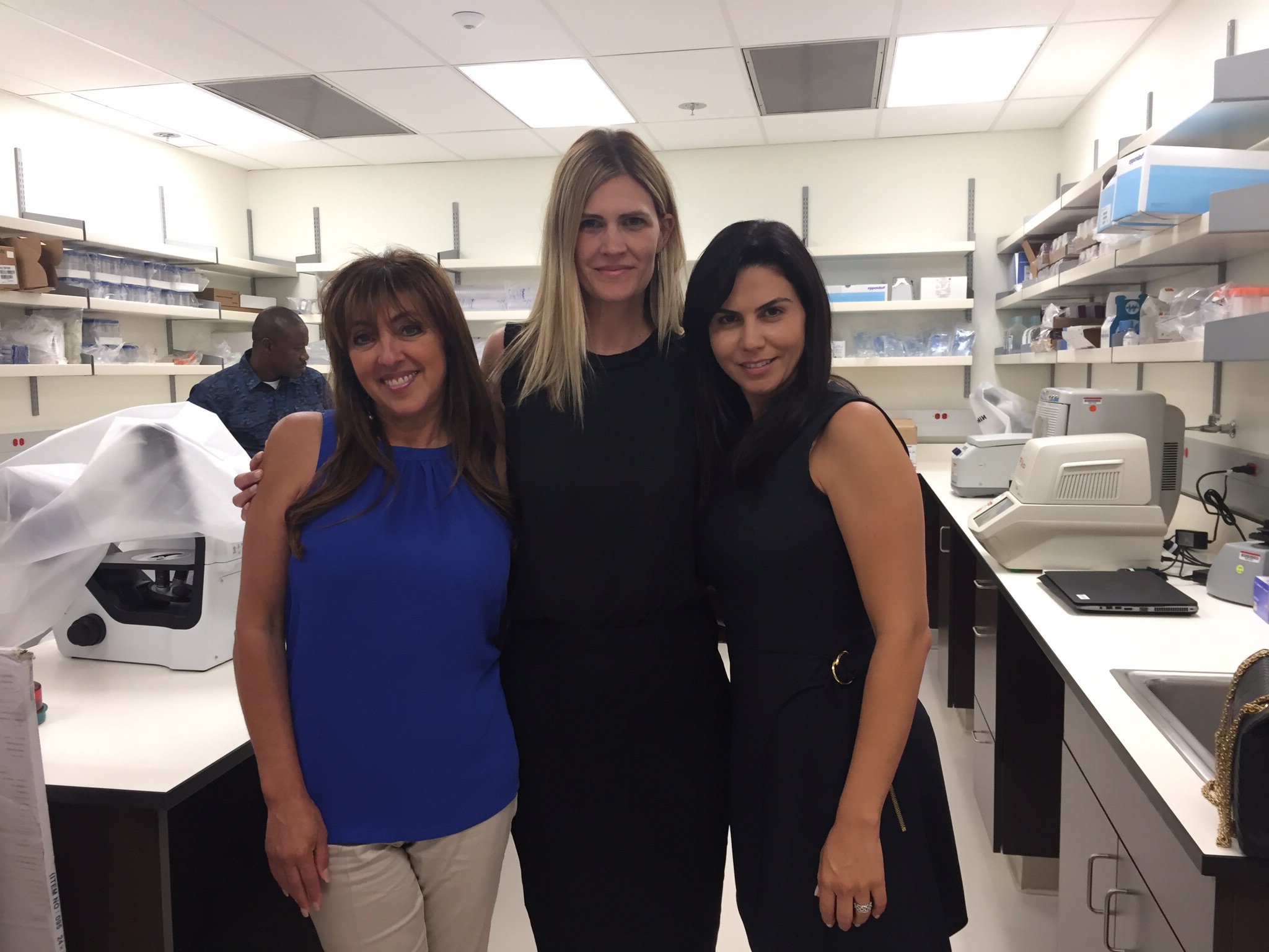 Schubach Aviation's Jolane Crawfor and Kimberly Herrell with Immunotherapy Co-Founder Fernanda Whitworth.