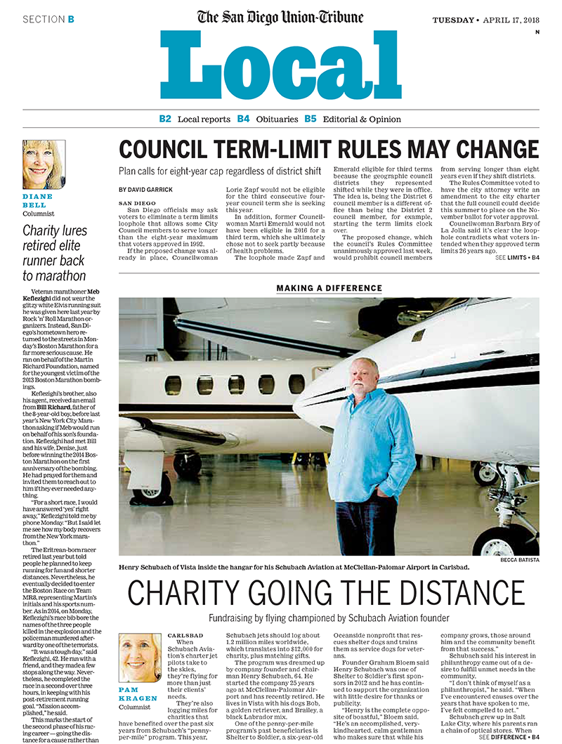 San Diego Union Tribune Article Philanthropy