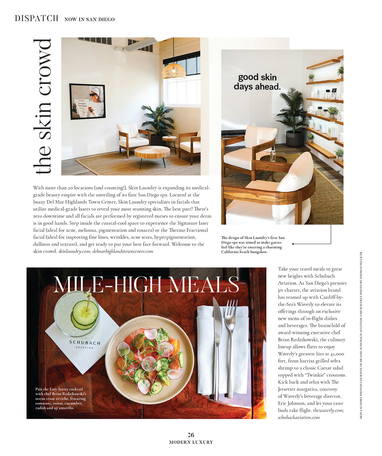 Modern Luxury San Diego Article Mile High Meals