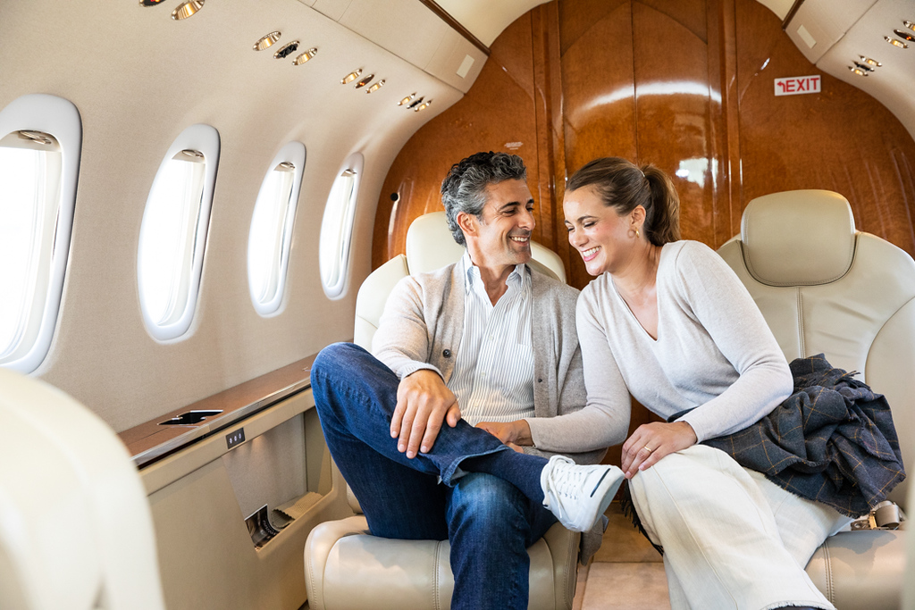 Couple in private plane